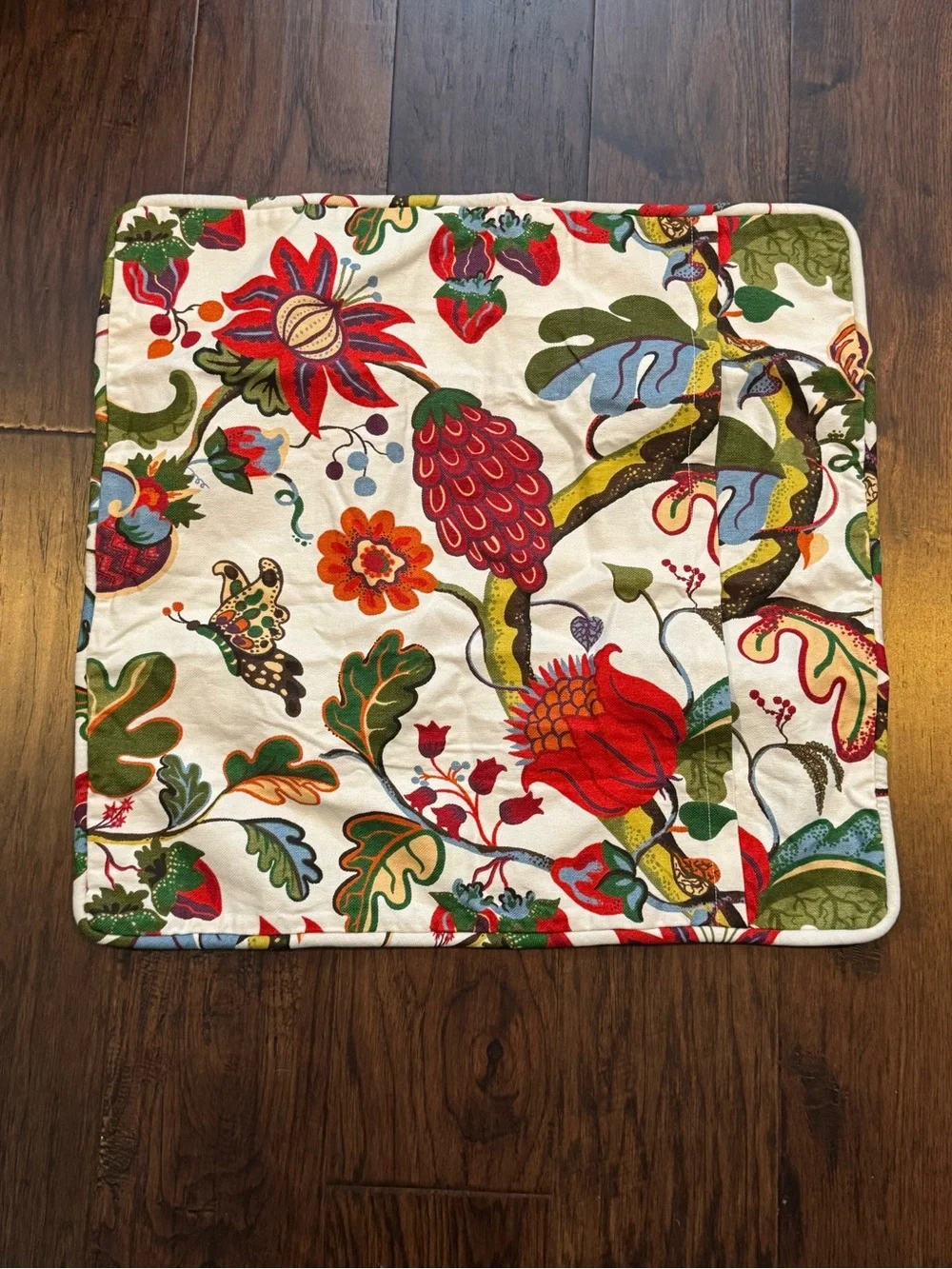 Pottery Barn Serafina Floral Euro Pillow Sham Heavy Linen Cotton